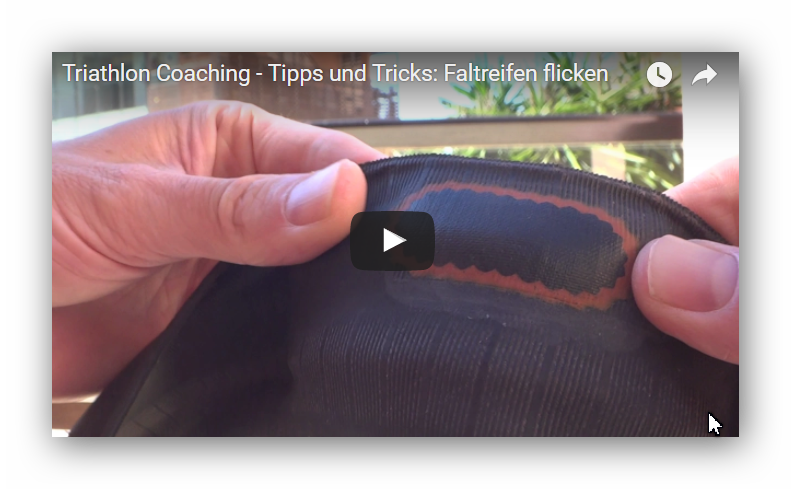 Triathlon Coaching Tipps und Tricks - Faltreifen reparieren